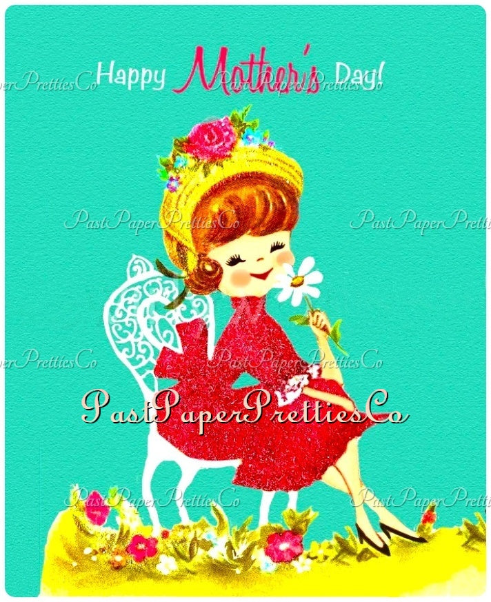 Vintage Printable Happy Mothers Day Greeting Card Images Collage Sheets PDF Instant Digital Download Cute MCM Mom Appreciation Clipart #2