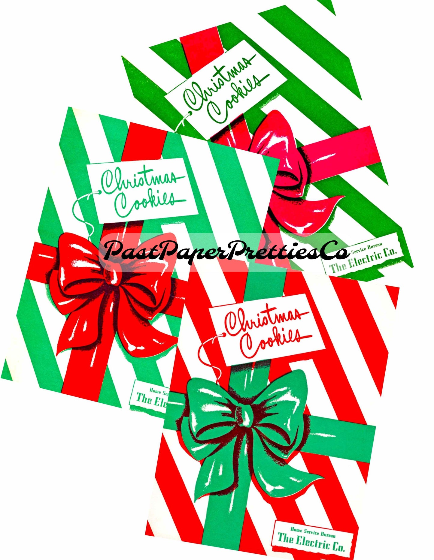 Vintage Christmas Cookies Retro Holiday Recipes 3 Cookbook Books 1940s Printable PDF Instant Digital Download Yummy Desserts Sweets Clipart Pages