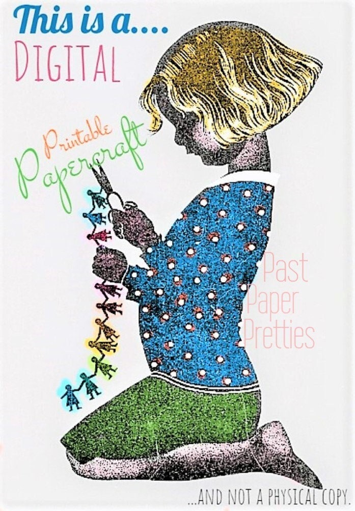 Vintage Paper Dolls Quints 5 Times The Fun Printable PDF Instant Digital Download Retro Baby Siblings Toddler Toy Doll Clip Art