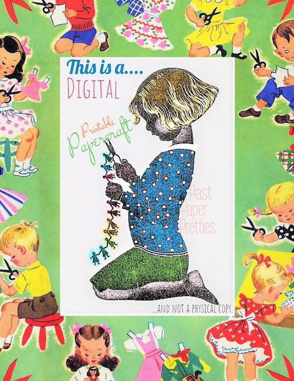 Vintage Paper Dolls Brand New Baby c. 1950s Printable PDF Instant Digital Download Five Cute Babies Toddler Clip Art