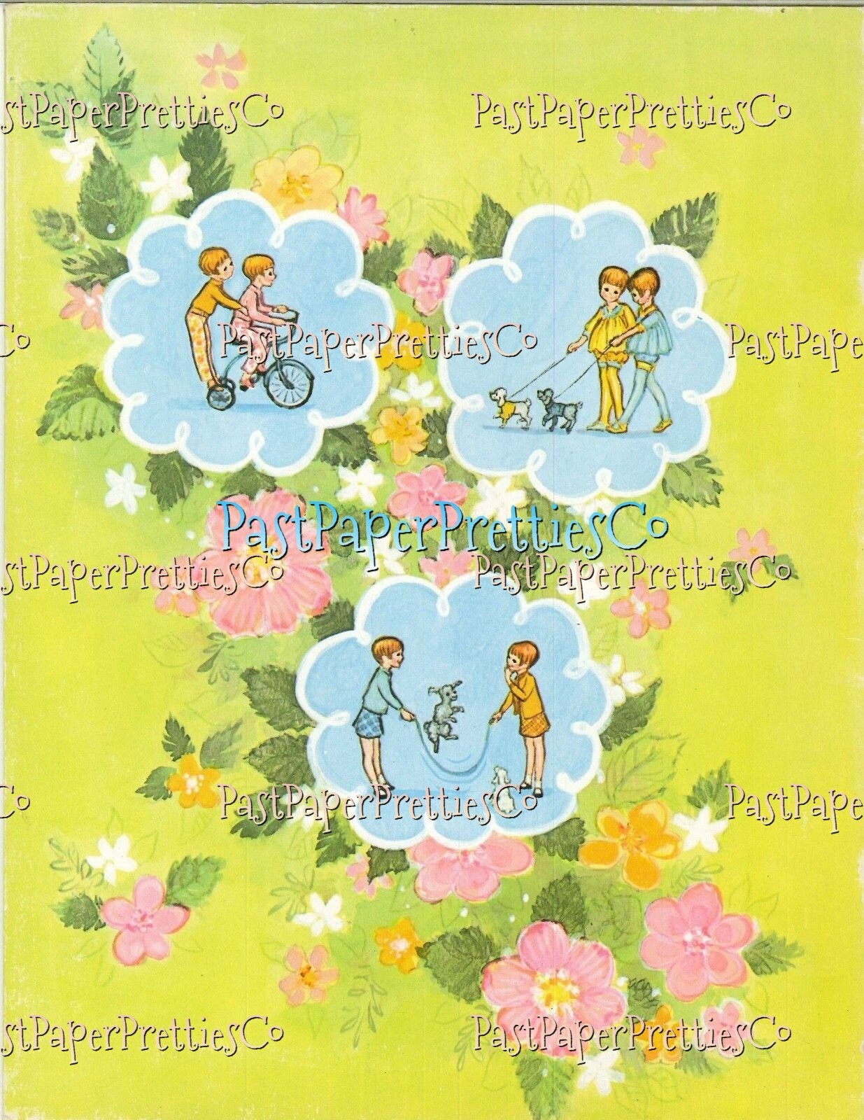 Vintage Paper Dolls Tina and Trudy Twin Dolls with Matching Wardrobes c. 1967 Printable PDF Instant Digital Download Cute Little Girls