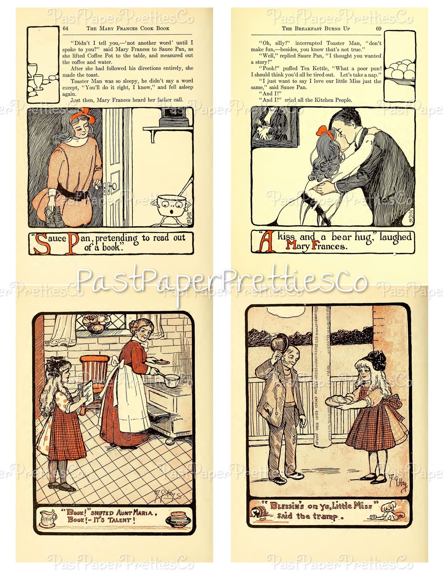 Vintage The Mary Frances Cook Book Repro PDF Instant Digital Download First Cookbook for Little Girls Adventures Among The Kitchen People