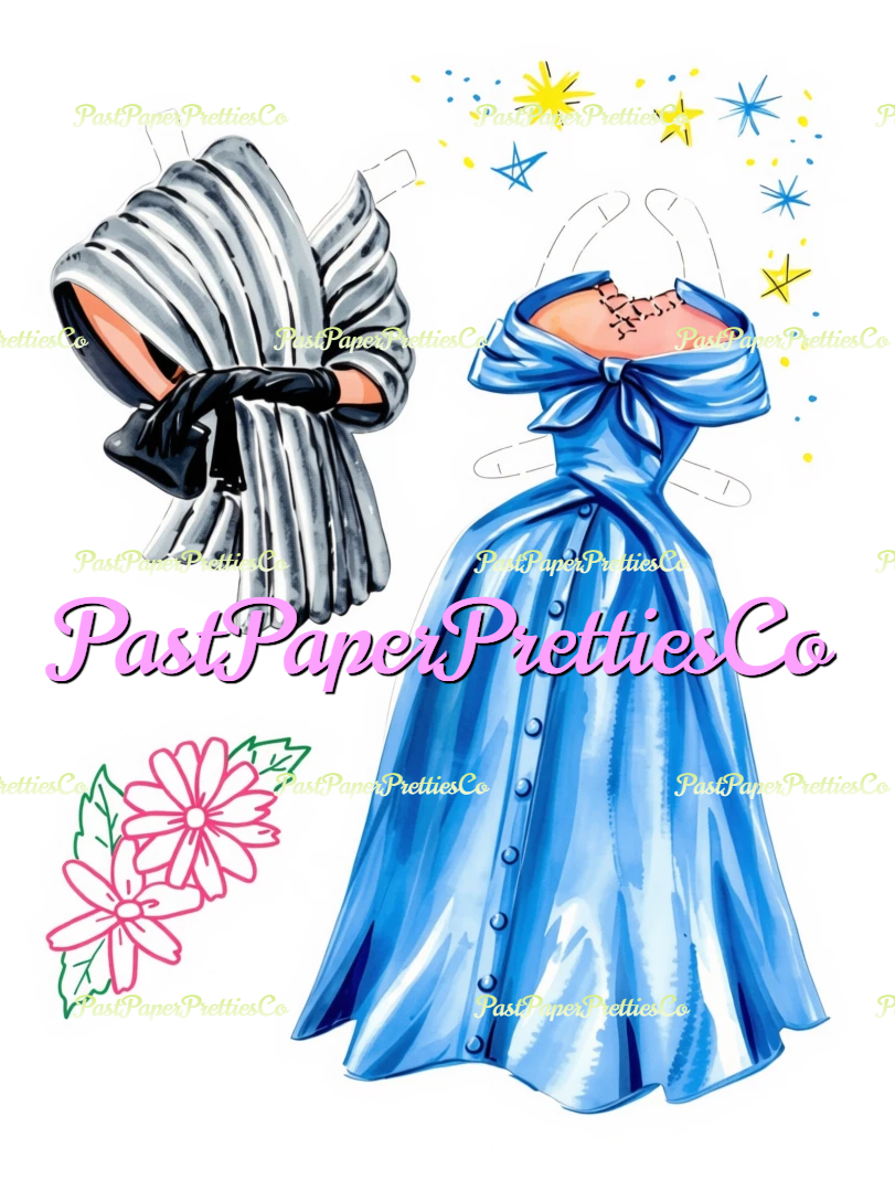 Vintage Fashion Land Paper Dolls PDF Printable Instant Digital Download 2 Pretty Models 1960s Sixties Fashions Clip Art