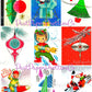 Vintage Christmas Printable MCM Outer Space Atomic Rocket Ship Card Collage Images PDF Instant Digital Download Retro Astronaut Santa Kids