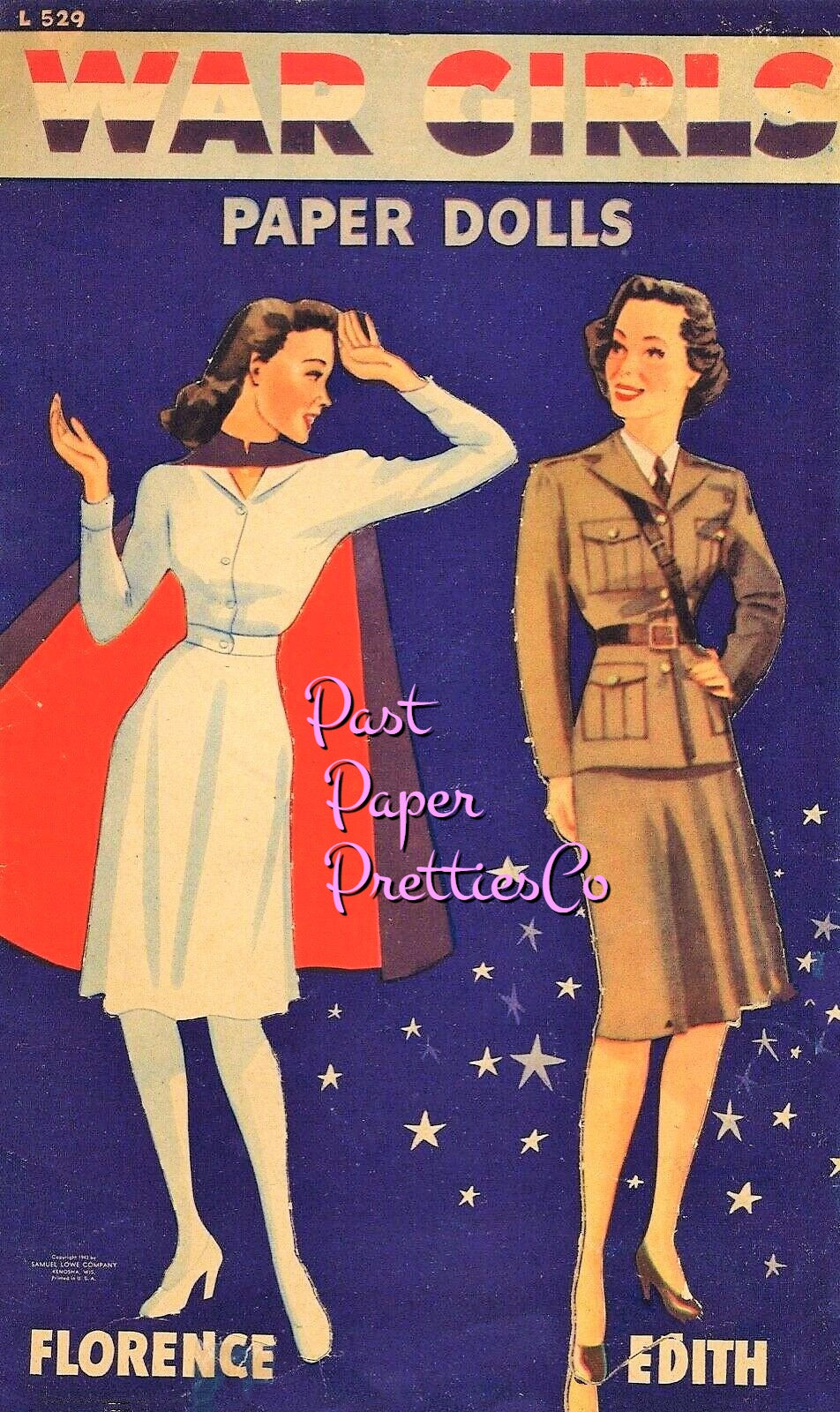 Vintage Paper Dolls War Girls 1942 Printable PDF Instant Digital Download 4 USA WWII Gals Wartime Era Women Ladies Clip Art