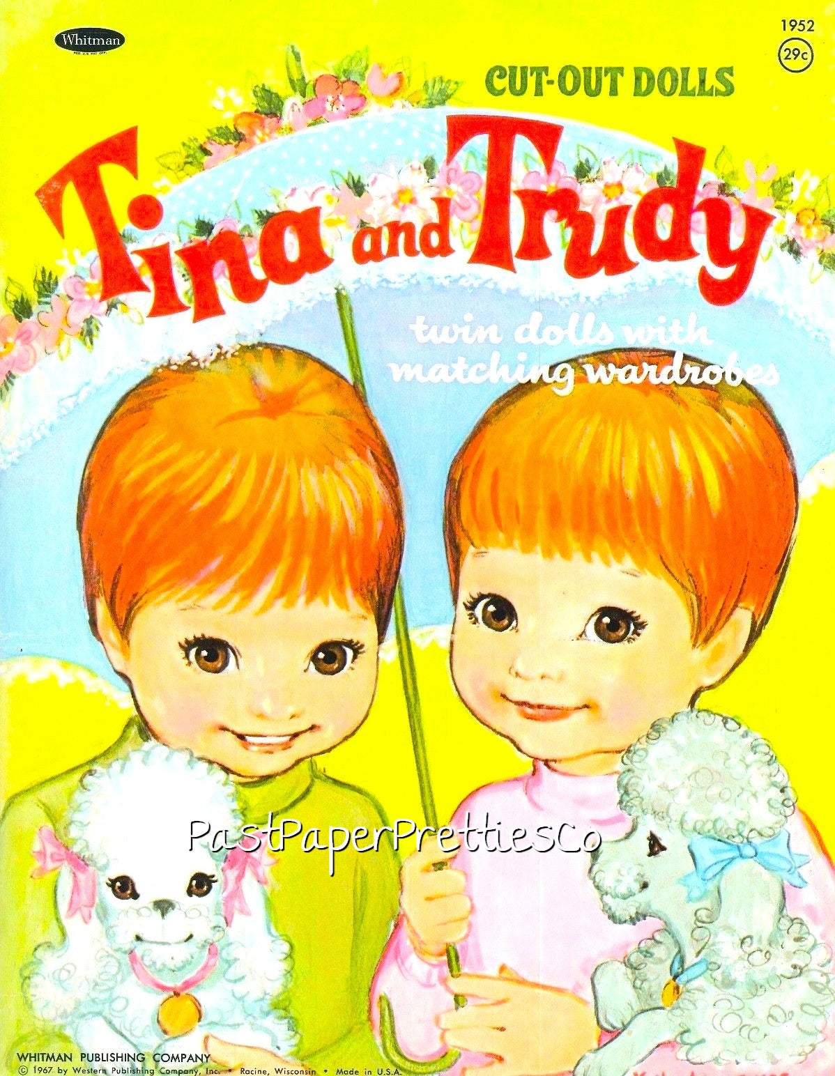 Vintage Paper Dolls Tina and Trudy Twin Dolls with Matching Wardrobes 1967 Printable PDF Instant Digital Download Cute Little Girls