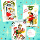Vintage Printable Pretty MCM Happy Holiday Housewives Ladies Christmas Card Images PDF Instant Digital Download 6 Homemaker Girl Images