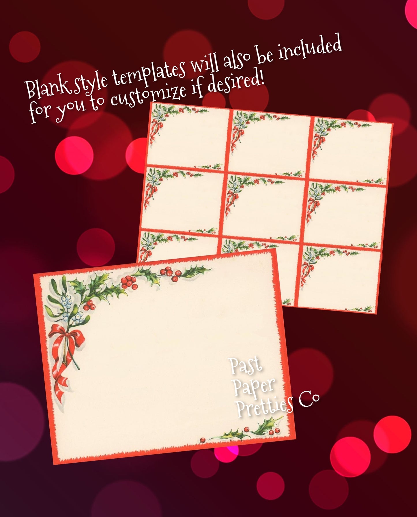 Vintage Printable Christmas Recipe Cards Mid Century Holiday Dishes c. 1950s PDF Instant Digital Download Xmas Kitchen Ephemera Clip Art