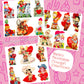 Vintage Cowgirl Valentines Day Card Images Collage Sheets Printable PDF Instant Digital ALL Cute Western Girls Themed Clipart