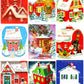 Vintage Printable Christmas Houses Snowy Outdoor Holiday Homes Collage Sheets Retro MCM Card 89 Images PDF Instant Digital Download