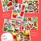 Vintage MCM Christmas Gift Seals Stickers Collages 6 Sets PDF Instant Digital Download Mid Century Kitsch Merry Xmas Holiday Tags