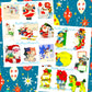 Vintage Printable Christmas Seals Stickers Collage PDF Instant Digital Download Retro 1930s 1940s Mid Century Cute Holiday Clipart