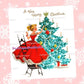 Vintage Printable Pretty Lady Sparkly Glitter Tree Christmas Card Image Retro 1950s Instant Digital Download Merry Kitschmas Clipart