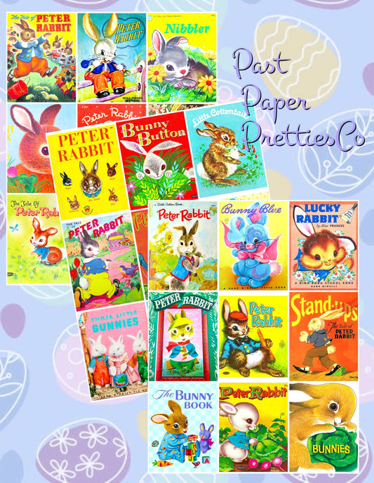 Vintage Peter Rabbit Book Covers Collage Sheet Images Printable PDF Instant Digital Download Childrens Easter Books Clip Art