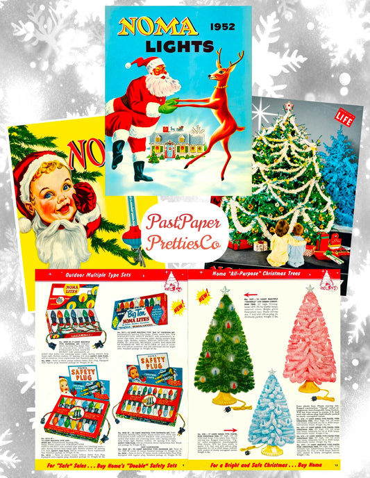 Vintage MCM Christmas Lights Catalogs Printable Retro Holiday Decor Catalogues PDF Instant Digital Download Midcentury Xmas Ad Clipart