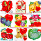Vintage Food-In-Love Valentine Cards Images Anthropomorphic Fruit Veggies Couples Collage Sheets Printable PDF Instant Digital Download