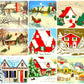 Vintage Printable Christmas Houses Snowy Outdoor Holiday Homes Collage Sheets Retro MCM Card 89 Images PDF Instant Digital Download