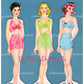 Vintage Paper Dolls 3 Wood Dolls Glamorous 1940s Ladies Printable PDF Instant Digital Download Gorgeous Wardrobe Clipart