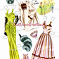 Vintage Paper Dolls 3 Wood Dolls Glamorous 1940s Ladies Printable PDF Instant Digital Download Gorgeous Wardrobe Clipart