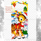 Vintage Printable Baby Christmas Deer and Bunny Friends Card Image PDF Instant Digital Download Kitsch Holiday Reindeer Clipart JPEG PNG