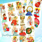 Vintage Printable Pretty Angel Girls Christmas Card Images 3 Sizes Fussy Cuts Collages Full Cards PDF Instant Digital Download Cute Clipart