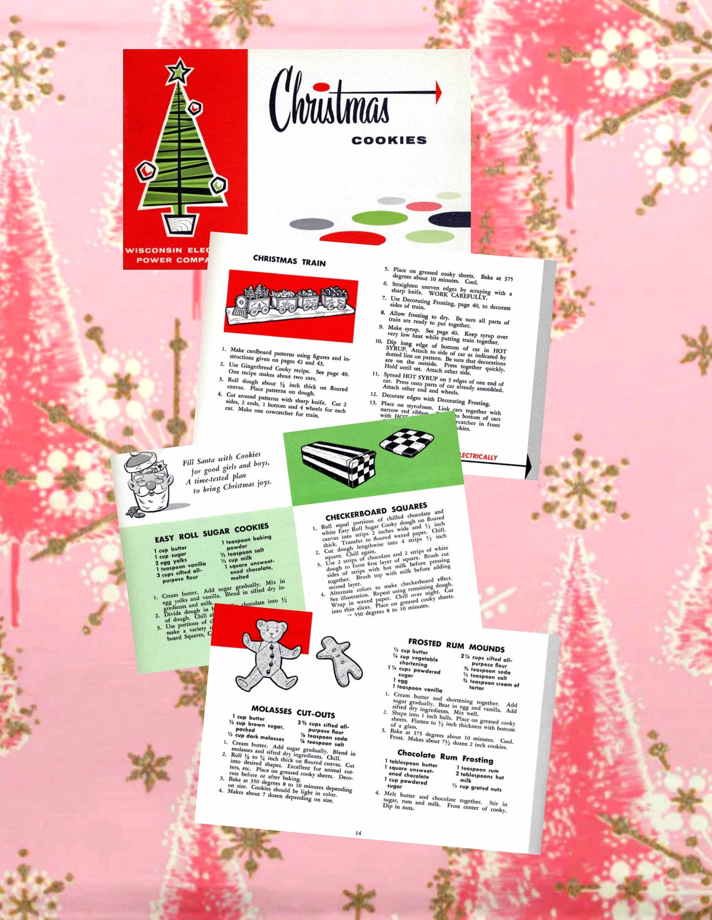 Vintage MCM Christmas Cookies Retro Holiday Recipes 6 Cookbook Books 1950s 1060s Printable PDF Instant Digital Download Desserts Clipart