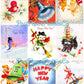Vintage Happy New Year Printable MCM Card Collage Sheets PDF Instant Digital Download 63 New Years Day Eve Clipart Images