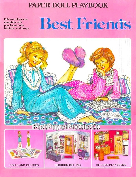 Vintage Paper Dolls Best Friends Playset 1983 Printable PDF Instant Digital Download Retro 80s Childhood BFF Clip Art