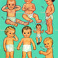 Vintage Paper Dolls Baby Shower 1942 Cute Adorable Babies Toddlers Printable PDF Instant Digital Download 8 Kitschy Baby Dolls Clip Art