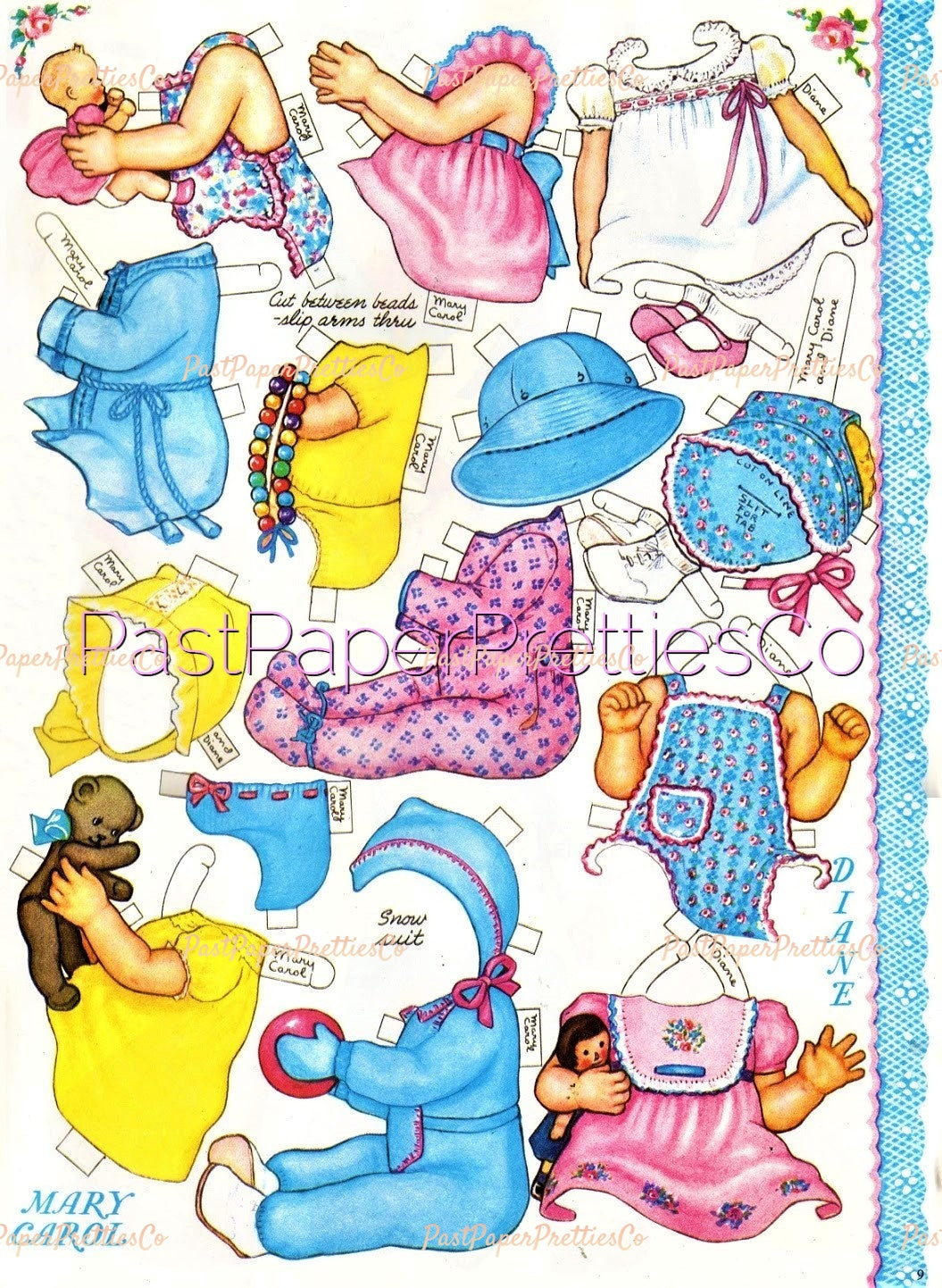 Vintage Paper Dolls Baby Shower 1942 Cute Adorable Babies Toddlers Printable PDF Instant Digital Download 8 Kitschy Baby Dolls Clip Art