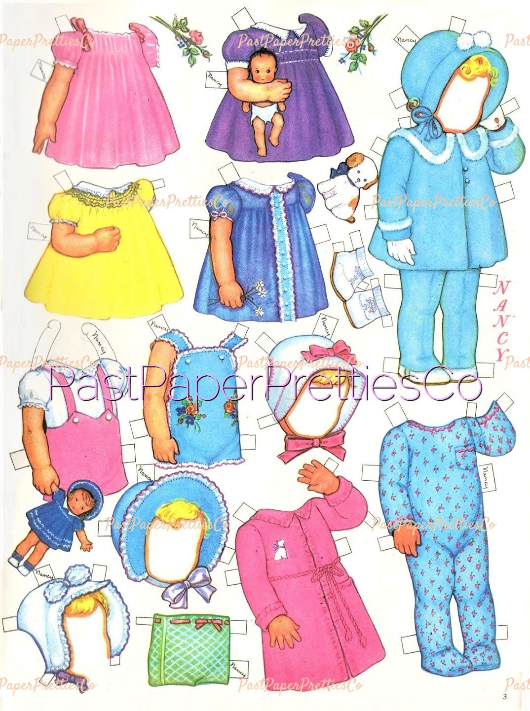 Vintage Paper Dolls Baby Shower 1942 Cute Adorable Babies Toddlers Printable PDF Instant Digital Download 8 Kitschy Baby Dolls Clip Art