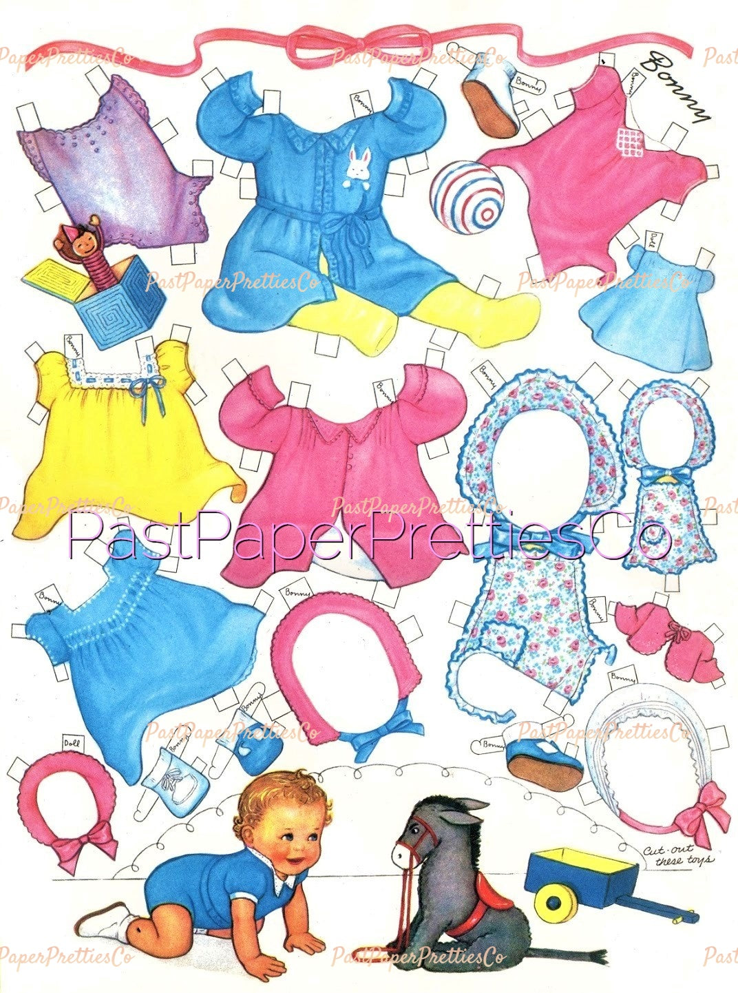 Vintage Paper Dolls Baby Shower 1942 Cute Adorable Babies Toddlers Printable PDF Instant Digital Download 8 Kitschy Baby Dolls Clip Art