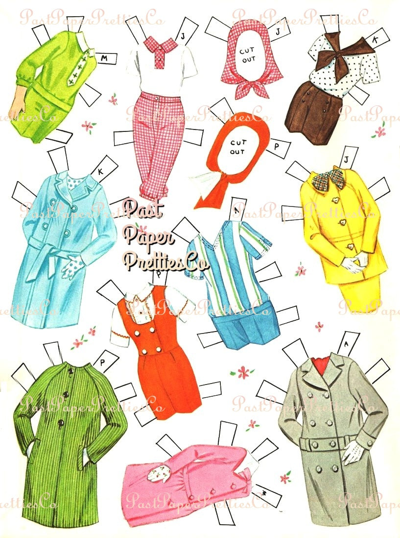 Vintage Paper Dolls Ballet Cut-Outs 1964 PDF Printable Instant Digital Download 5 Cute Kitsch Ballerina Dancer Girls Clip Art