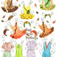 Vintage Paper Dolls Ballet Cut-Outs 1964 PDF Printable Instant Digital Download 5 Cute Kitsch Ballerina Dancer Girls Clip Art