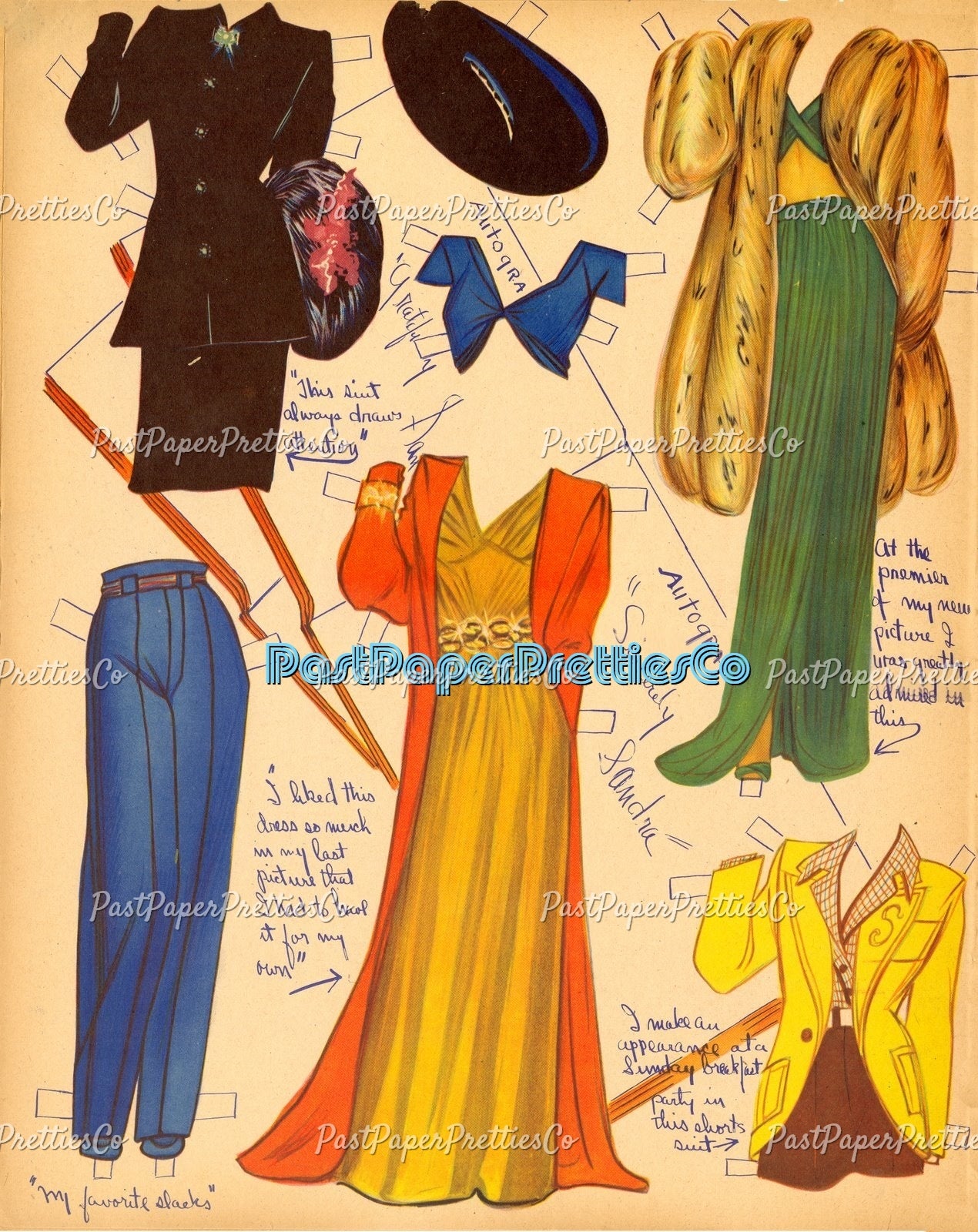 Vintage Paper Dolls Career Girls 1942 PDF Printable Instant Digital Download Pretty Glamour Career Gals Teacher Nurse Stewardess Clip Art