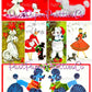 Vintage Christmas Printable MCM Poodles and Ladies Christmas Card Collage Images PDF Instant Digital Download Pretty Holiday Girls and Dogs