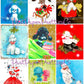 Vintage Christmas Printable MCM Poodles and Ladies Christmas Card Collage Images PDF Instant Digital Download Pretty Holiday Girls and Dogs