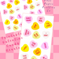 Vintage Printable Retro Valentines Sweetheart Candy Hearts Stickers Tags Collage PDF Instant Digital Download Yummy Candies Images Clipart