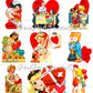 Vintage Valentines Day Doctor Nurse Themed Printable Card Image Collage Sheets PDF Instant Digital Download 36 ALL Cute Medical Hospital