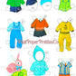 Vintage Paper Dolls Cute Quintuplets Cut-Outs 1964 PDF Printable Instant Digital Download Siblings Clipart