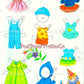 Vintage Paper Dolls Cute Quintuplets Cut-Outs 1964 PDF Printable Instant Digital Download Siblings Clipart