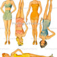 Vintage Paper Dolls Girlfriends 1944 Printable PDF Instant Digital Download 5 Pretty Girl Friends Forties Dolls Clip Art