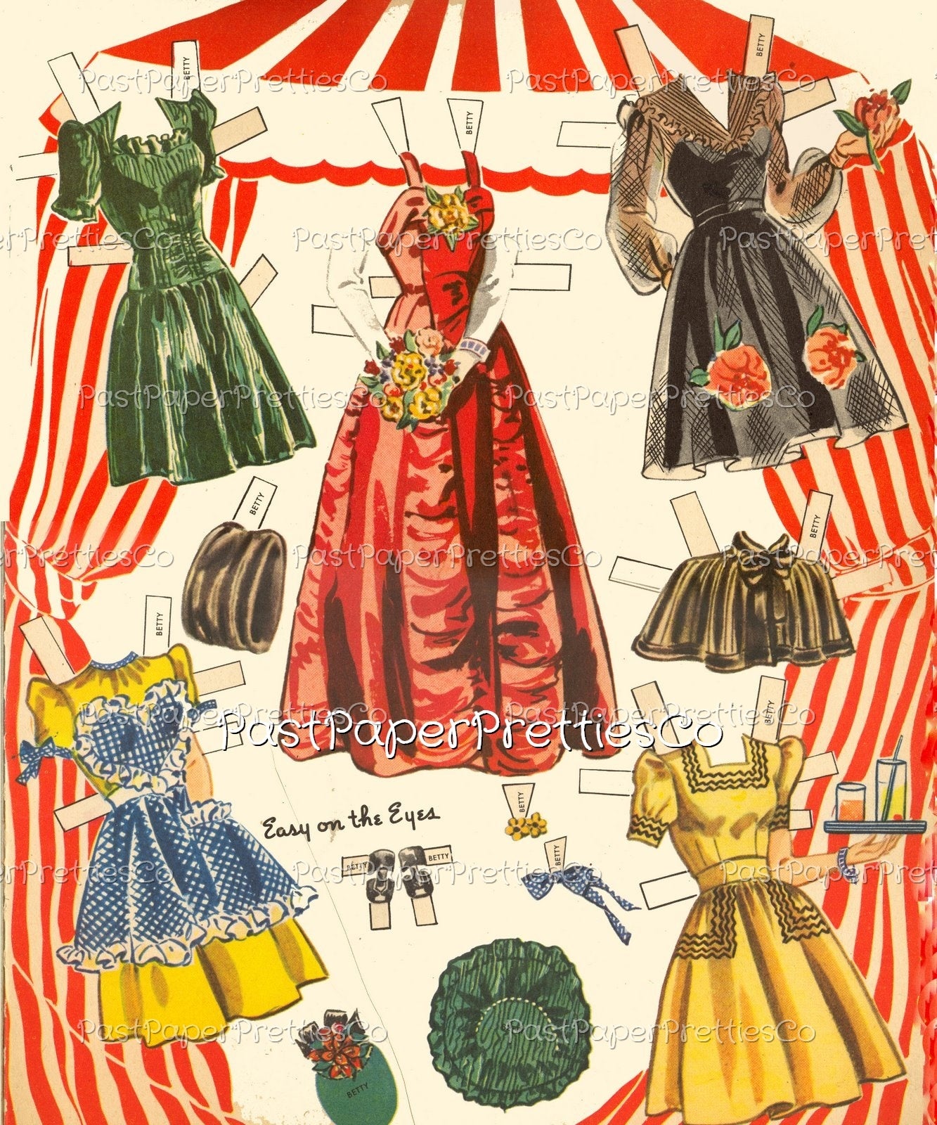 Vintage Paper Dolls Girlfriends 1944 Printable PDF Instant Digital Download 5 Pretty Girl Friends Forties Dolls Clip Art