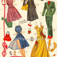 Vintage Paper Dolls Girlfriends 1944 Printable PDF Instant Digital Download 5 Pretty Girl Friends Forties Dolls Clip Art