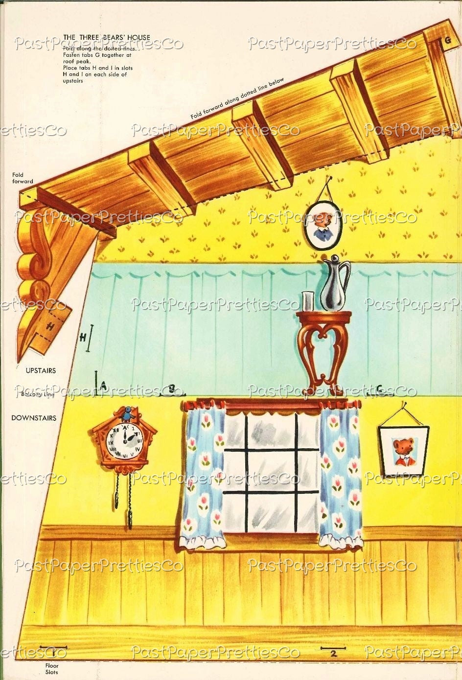 Vintage Paper Dolls Goldilocks and the Three Bears 1953 Paper Dolls Playset PDF Printable Instant Digital Download Storybook Diorama