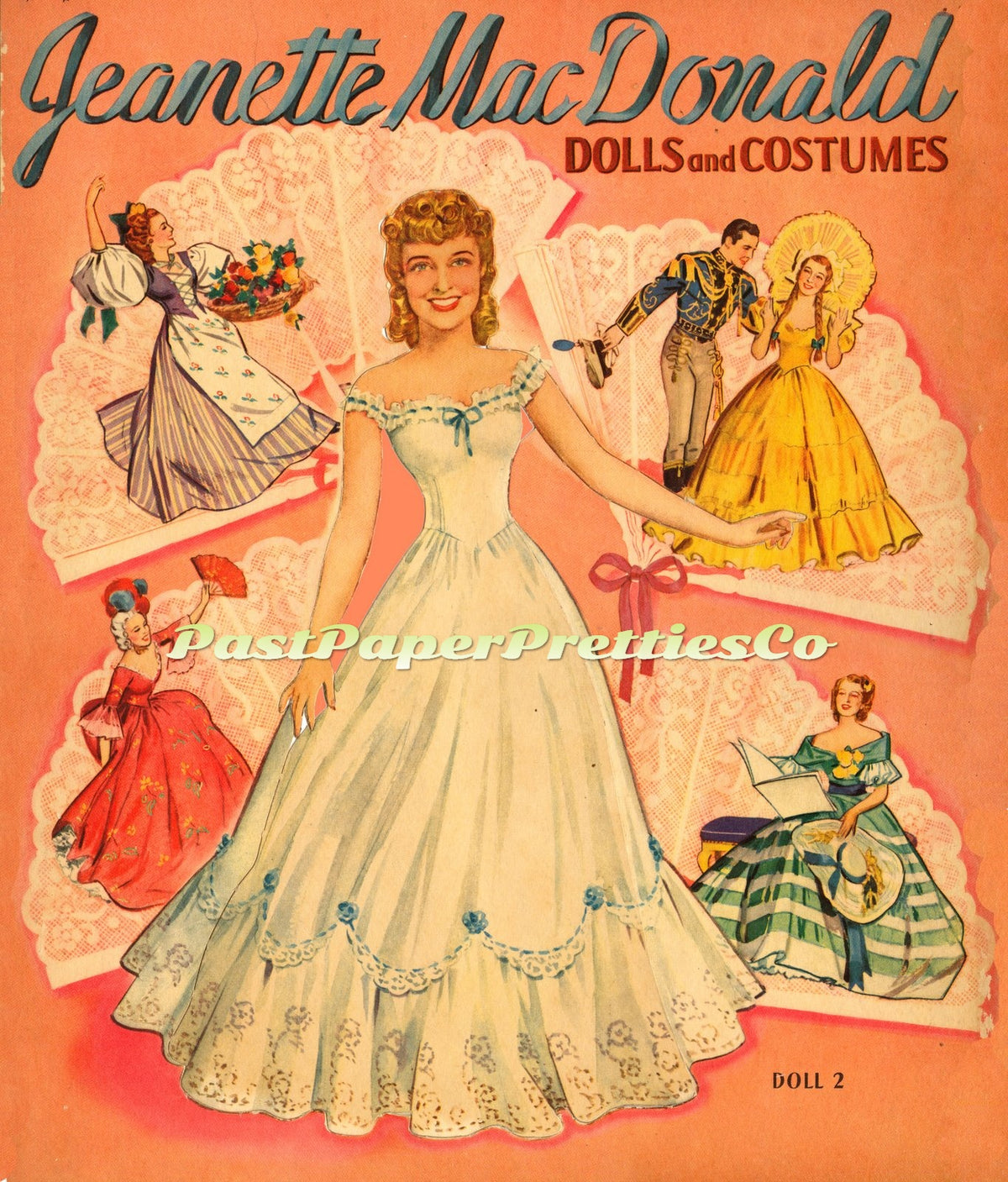 Vintage Paper Dolls Jeanette MacDonald Singing Movie Star 1941 Printable PDF Instant Digital Download Hollywood Actress Doll Clip Art