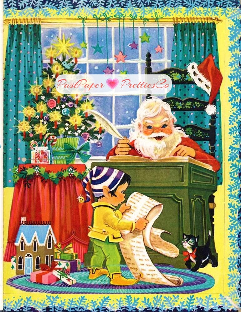 Vintage Paper Dolls Little Miss Christmas and Holly-Belle 1965 Printable PDF Instant Digital Download Kawaii Kitschy Cute Girls Clip Art