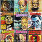 Vintage Retro Movie Monster Magazine Covers Collage Images Halloween PDF Instant Digital Download 24x9 Printable Sheets Spooky MCM Creatures