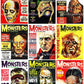 Vintage Retro Movie Monster Magazine Covers Collage Images Halloween PDF Instant Digital Download 24x9 Printable Sheets Spooky MCM Creatures