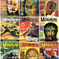 Vintage Retro Movie Monster Magazine Covers Collage Images Halloween PDF Instant Digital Download 24x9 Printable Sheets Spooky MCM Creatures